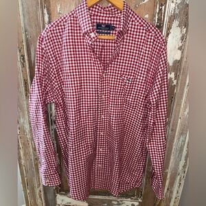 Vineyard Vines Medium Button Down. Gingham Casual Shirt Sailors Red Size Medium